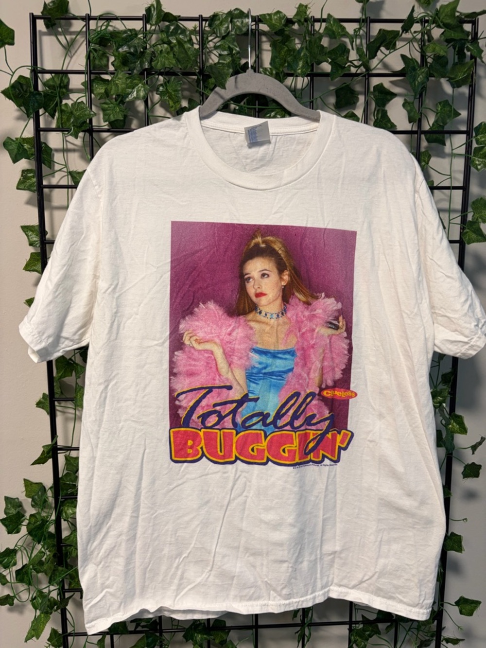 Clueless Movie Totally Buggin' Graphic Tee - Pink & Blue
